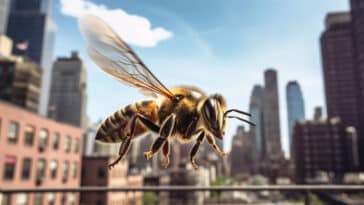 Une abeille en ville