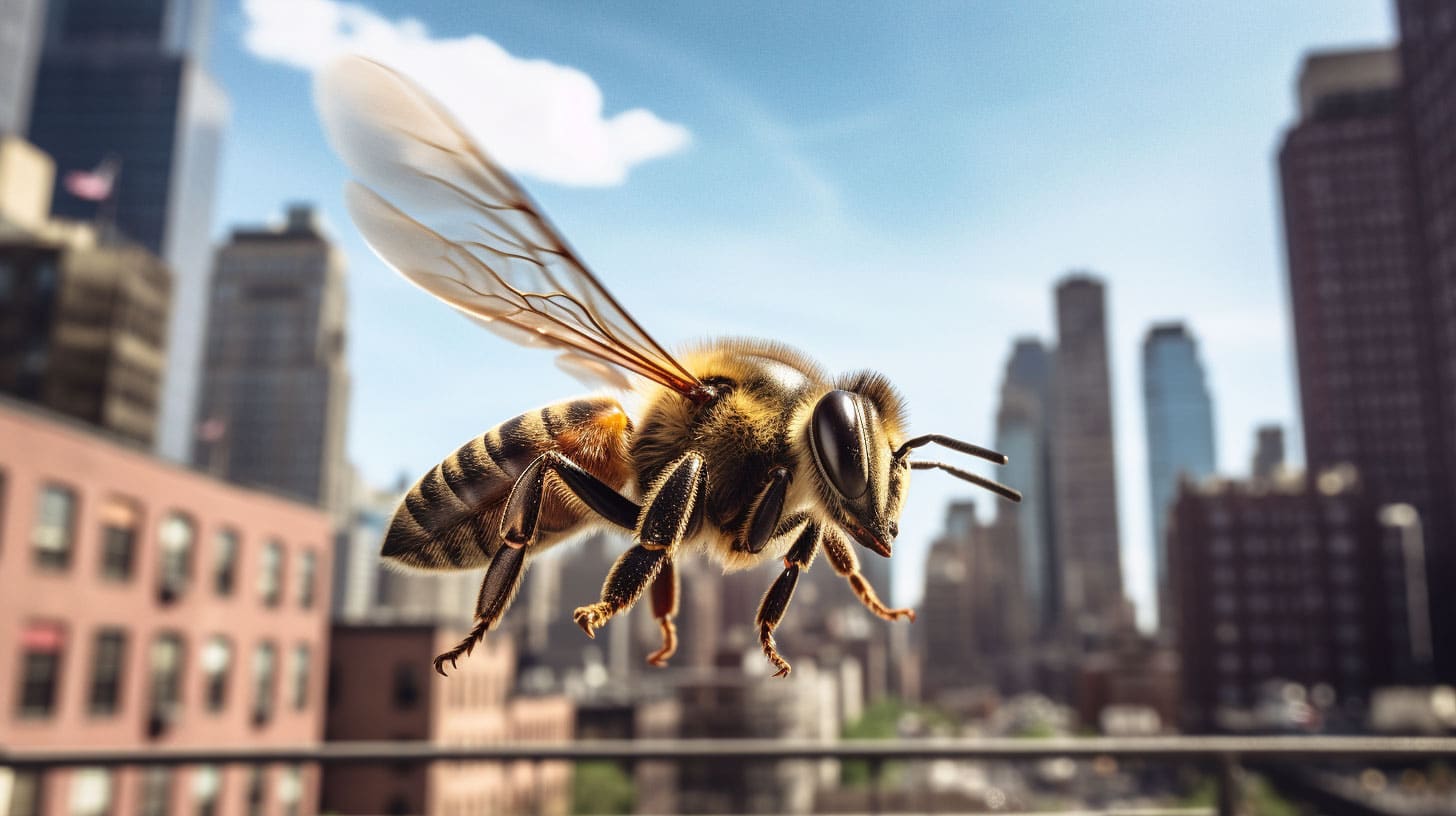 Une abeille en ville