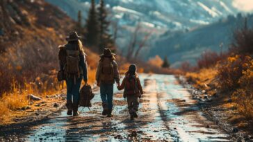 Une famille sur la route