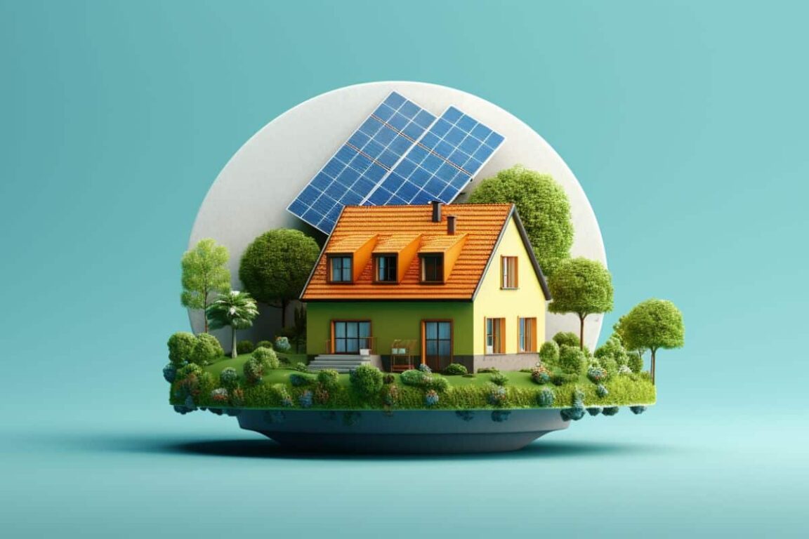 une image illustrant une maison et des panneaux solaires
