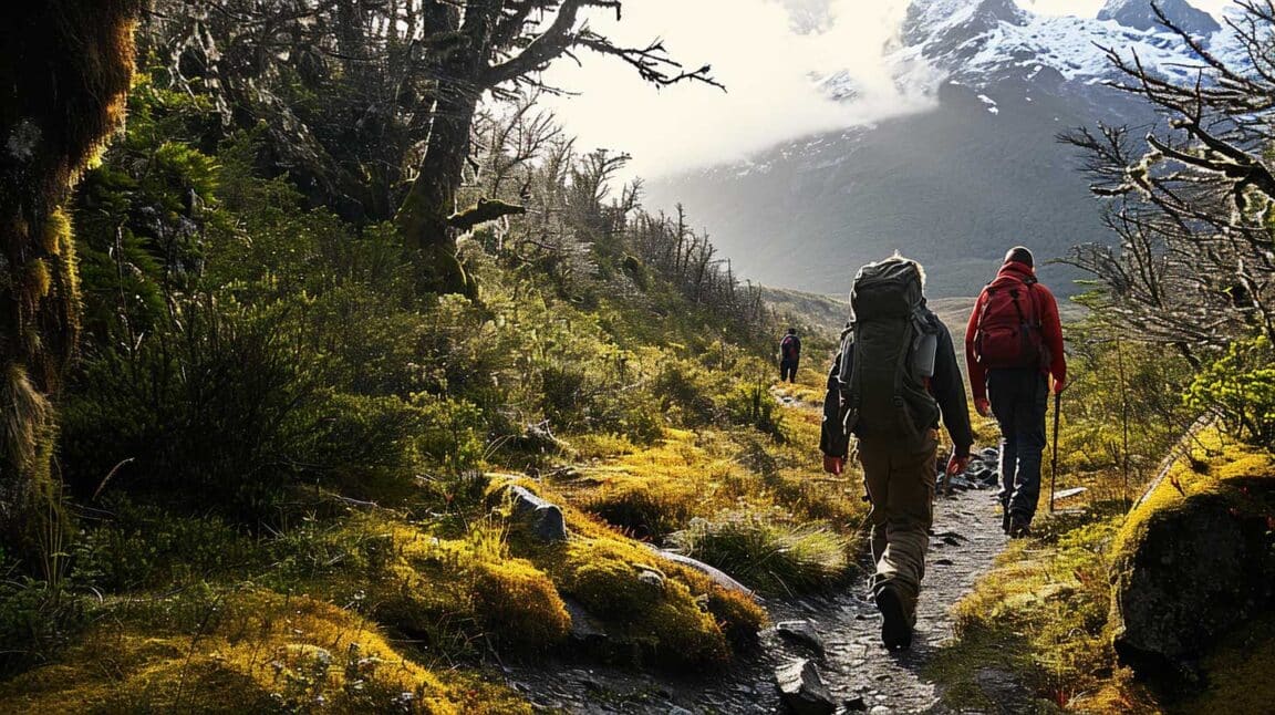 marcheurs en milieu sauvage